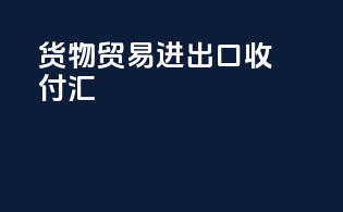 货物贸易进出口收付汇
