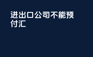 进出口公司不能预付汇