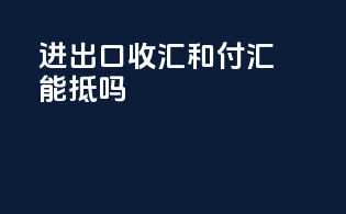进出口收汇和付汇能抵吗
