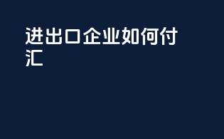 进出口企业如何付汇