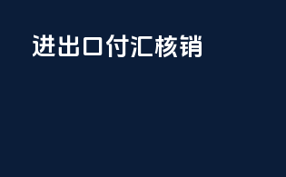 进出口付汇核销