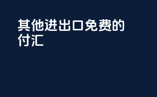 其他进出口免费的付汇