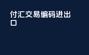 付汇交易编码进出口
