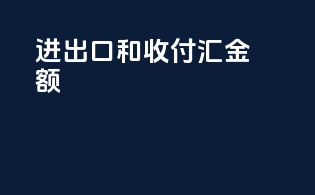 进出口和收付汇金额