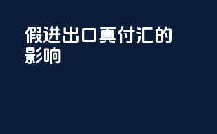 假进出口真付汇的影响