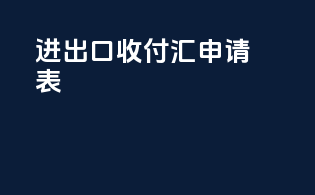 进出口收付汇申请表