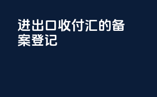 进出口收付汇的备案登记