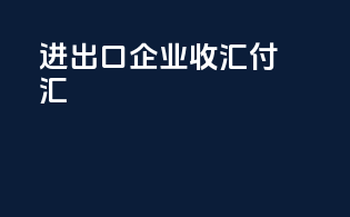 进出口企业收汇付汇