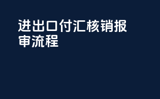 进出口付汇核销报审流程