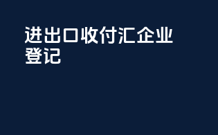 进出口收付汇企业登记
