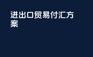 进出口贸易付汇方案
