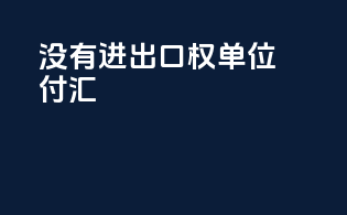 没有进出口权单位 付汇