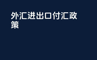 外汇进出口付汇政策