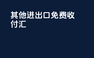 其他进出口免费收付汇