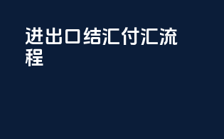 进出口结汇付汇流程