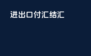 进出口付汇结汇