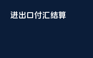 进出口付汇结算