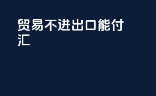 贸易不进出口能付汇