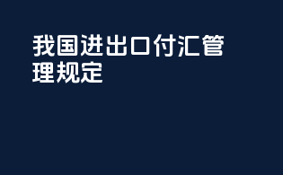 我国进出口付汇管理规定