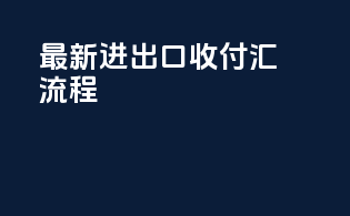 最新进出口收付汇流程