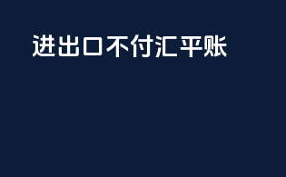 进出口不付汇 平账