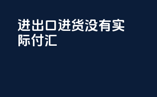 进出口进货没有实际付汇