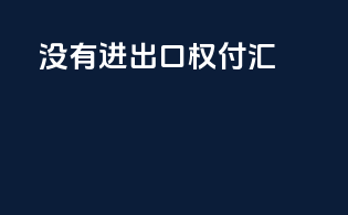没有进出口权 付汇