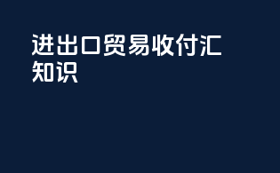 进出口贸易收付汇知识