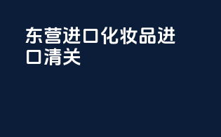 东营进口化妆品进口清关