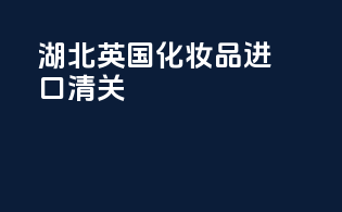 湖北英国化妆品进口清关