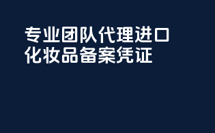 专业团队代理进口化妆品备案凭证
