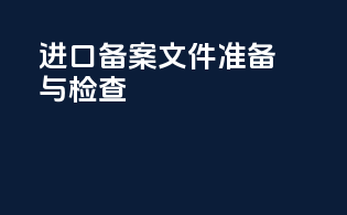 进口备案文件准备与检查