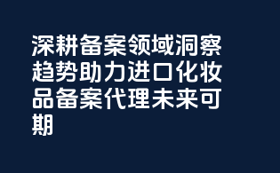 深耕备案领域，洞察趋势，助力进口化妆品备案代理未来可期