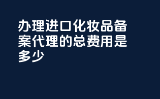 办理进口化妆品备案代理的总费用是多少？