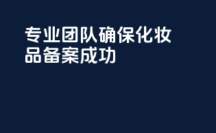 专业团队，确保化妆品备案成功