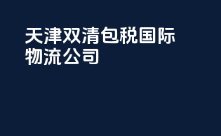 天津双清包税国际物流公司