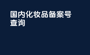 国内化妆品备案号查询