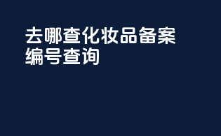 去哪查化妆品备案编号查询