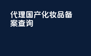 代理国产化妆品备案查询