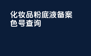 化妆品粉底液备案色号查询