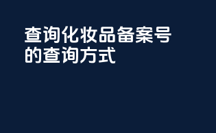 查询化妆品备案号的查询方式