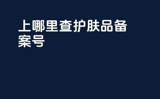 上哪里查护肤品备案号