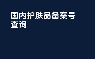 国内护肤品备案号查询