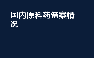 国内原料药备案情况