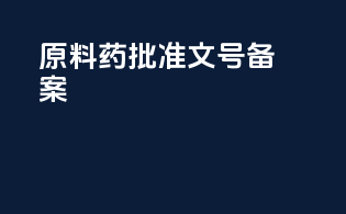 原料药批准文号 备案