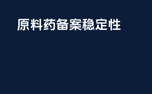 原料药备案 稳定性
