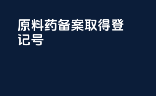 原料药备案 取得登记号