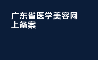 广东省医学美容网上备案