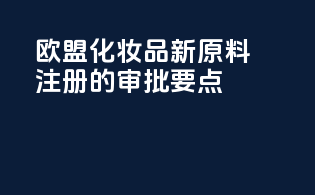 欧盟化妆品新原料注册的审批要点